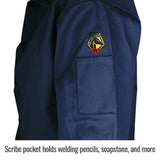 9 oz. Flame Resistant Cotton Welding Jacket, Navy