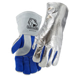 Aluminized Pre-Oxidized Aramid & Split Cowhide Stick Glove Gloves